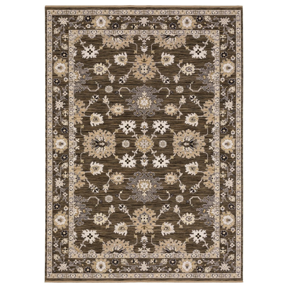 Oriental Weavers Acacia Indoor Area Rug - Earthy Tones With Cotton Fringe, Elegant Design For Cozy Spaces Brown,Tan Wool Aaca01240340st