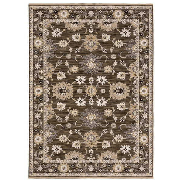 Oriental Weavers Acacia Indoor Area Rug - Earthy Tones With Cotton Fringe, Elegant Design For Cozy Spaces Brown,Tan Wool Aaca01240340st