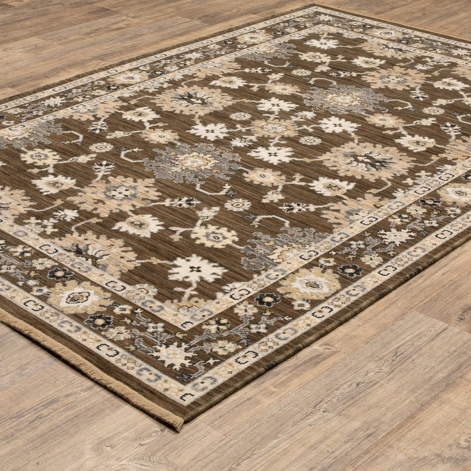 Oriental Weavers Acacia Indoor Area Rug - Earthy Tones With Cotton Fringe, Elegant Design For Cozy Spaces Brown,Tan Wool Aaca01240340st