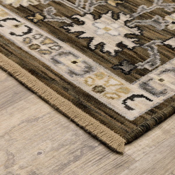 Oriental Weavers Acacia Indoor Area Rug - Earthy Tones With Cotton Fringe, Elegant Design For Cozy Spaces Brown,Tan Wool Aaca01160235st