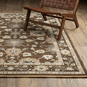 Oriental Weavers Acacia Indoor Area Rug - Earthy Tones With Cotton Fringe, Elegant Design For Cozy Spaces Brown,Tan Wool Aaca01160235st