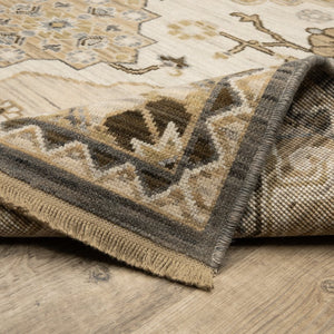 Oriental Weavers Acacia Indoor Area Rug - Earthy Tones With Cotton Fringe, Perfect For Elegant Home Décor Styles Tan,Grey Wool Aaca03100153st