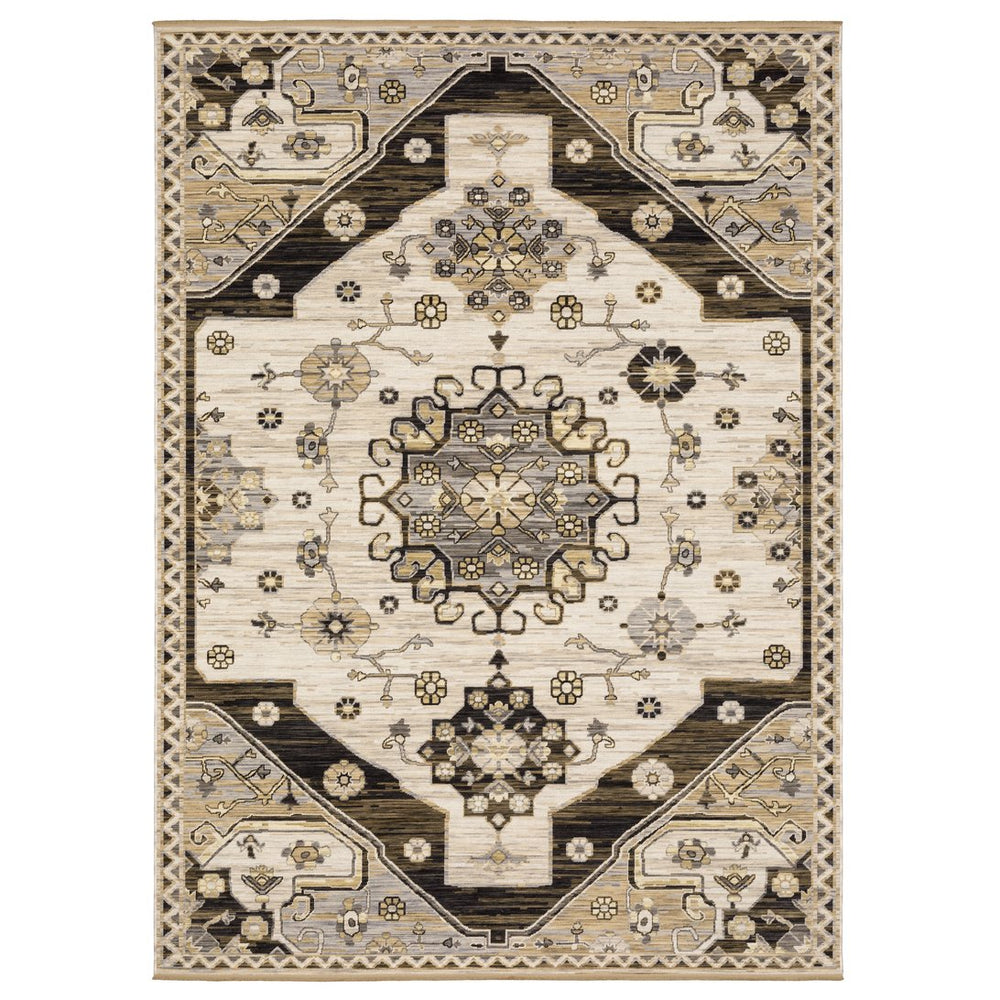 Oriental Weavers Acacia Indoor Area Rug - Earthy Tones With Cotton Fringe, Luxurious Wool Blend Woven In Egypt Brown,Grey Wool Aaca04240340st
