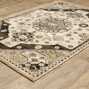 Oriental Weavers Acacia Indoor Area Rug - Earthy Tones With Cotton Fringe, Luxurious Wool Blend Woven In Egypt Brown,Grey Wool Aaca04100153st