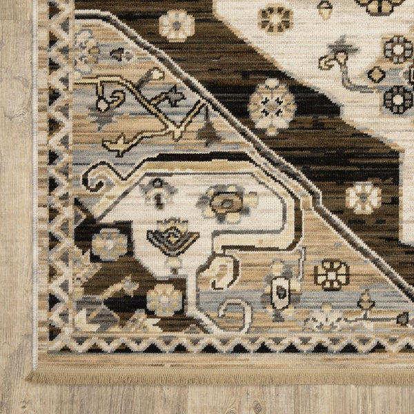Oriental Weavers Acacia Indoor Area Rug - Earthy Tones With Cotton Fringe, Luxurious Wool Blend Woven In Egypt Brown,Grey Wool Aaca04100153st