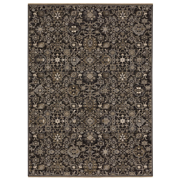 Oriental Weavers Acacia Luxurious Charcoal And Tan Area Rug - Earthy Tones With Elegant Cotton Fringe Detail Charcoal,Tan Wool Aaca05240340st