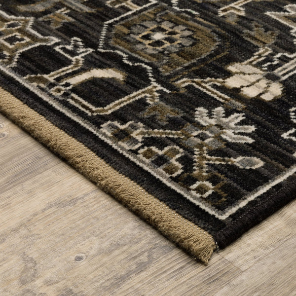 Oriental Weavers Acacia Luxurious Charcoal And Tan Area Rug - Earthy Tones With Elegant Cotton Fringe Detail Charcoal,Tan Wool Aaca05060092st