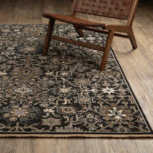 Oriental Weavers Acacia Luxurious Charcoal And Tan Area Rug - Earthy Tones With Elegant Cotton Fringe Detail Charcoal,Tan Wool Aaca05060092st
