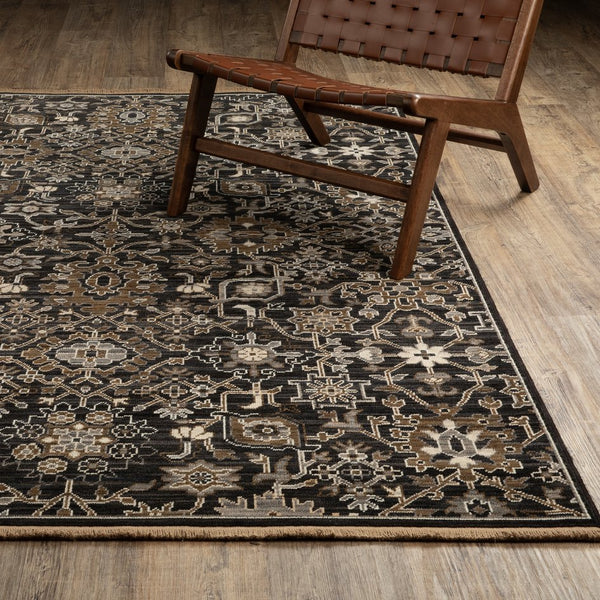 Oriental Weavers Acacia Luxurious Charcoal And Tan Area Rug - Earthy Tones With Elegant Cotton Fringe Detail Charcoal,Tan Wool Aaca05060092st