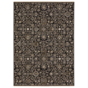 Oriental Weavers Acacia Luxurious Charcoal And Tan Area Rug - Earthy Tones With Elegant Cotton Fringe Detail Charcoal,Tan Wool Aaca05060092st
