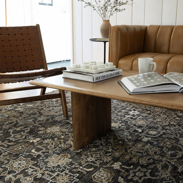 Oriental Weavers Acacia Luxurious Charcoal And Tan Area Rug - Earthy Tones With Elegant Cotton Fringe Detail Charcoal,Tan Wool Aaca05060092st