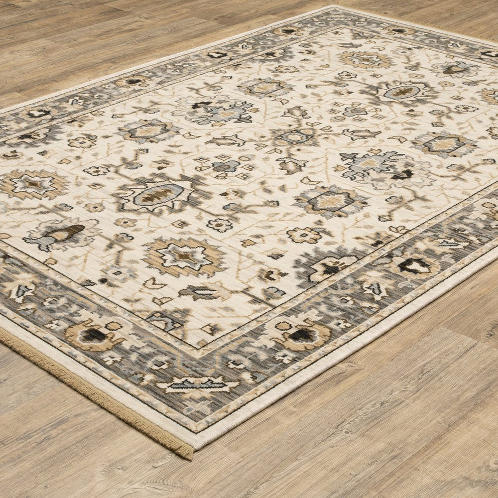 Oriental Weavers Acacia Beige & Grey Indoor Area Rug - Luxurious 5'3" X 7'6" Style With Earthy Tones & Fringe Details Beige,Grey Wool Aaca06160235st