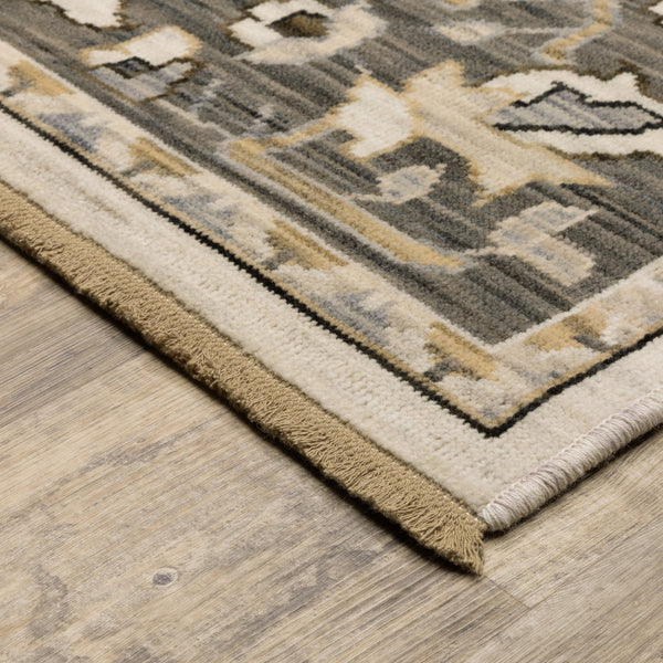 Oriental Weavers Acacia Beige & Grey Indoor Area Rug - Luxurious 5'3" X 7'6" Style With Earthy Tones & Fringe Details Beige,Grey Wool Aaca06160235st