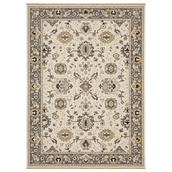 Oriental Weavers Acacia Indoor Area Rug - Classically Styled With Earthy Tones And Soft Cotton Fringe For Elegance Beige,Grey Wool Aaca06078305st