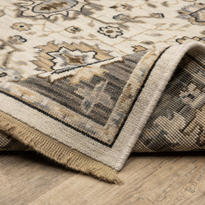 Oriental Weavers Acacia Indoor Area Rug - Classically Styled With Earthy Tones And Soft Cotton Fringe For Elegance Beige,Grey Wool Aaca06240340st