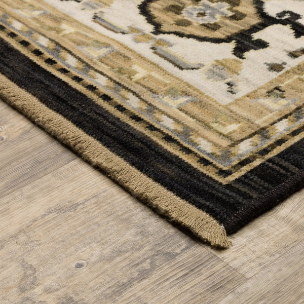 Oriental Weavers Acacia Indoor Area Rug - Elegant Earthy Tones With Cotton Fringe, Perfect For Any Home Decor Style Tan,Black Wool Aaca08100153st