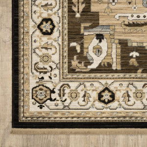 Oriental Weavers Acacia Indoor Area Rug - Elegant Earthy Tones With Cotton Fringe, Perfect For Any Home Decor Style Tan,Black Wool Aaca08100153st