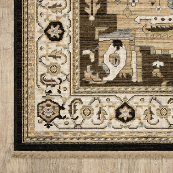 Oriental Weavers Acacia Indoor Area Rug - Elegant Earthy Tones With Cotton Fringe, Perfect For Any Home Decor Style Tan,Black Wool Aaca08100153st