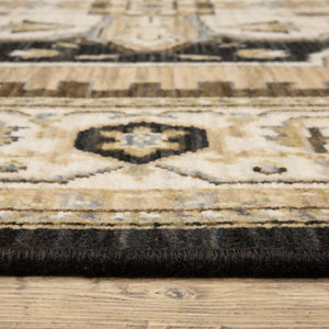 Oriental Weavers Acacia Indoor Area Rug - Elegant Earthy Tones With Cotton Fringe, Perfect For Any Home Decor Style Tan,Black Wool Aaca08100153st