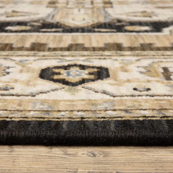 Oriental Weavers Acacia Indoor Area Rug - Elegant Earthy Tones With Cotton Fringe, Perfect For Any Home Decor Style Tan,Black Wool Aaca08100153st