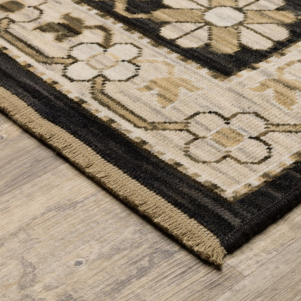 Oriental Weavers Acacia Indoor Area Rug - Luxurious Earth Tones With Cotton Fringe, Perfect For Elegant Spaces Black,Beige Wool Aaca10078305st