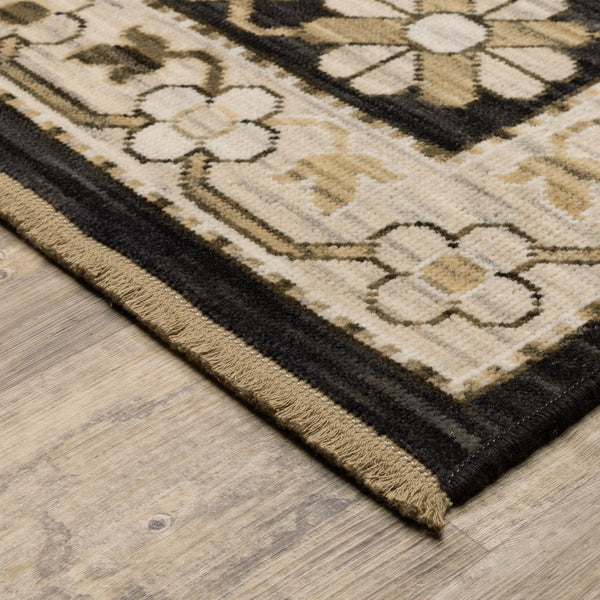Oriental Weavers Acacia Indoor Area Rug - Luxurious Earth Tones With Cotton Fringe, Perfect For Elegant Spaces Black,Beige Wool Aaca10078305st