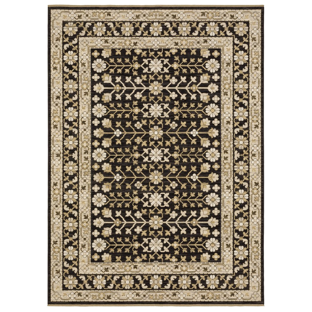 Oriental Weavers Acacia Indoor Area Rug - Luxurious Earth Tones With Cotton Fringe, Perfect For Elegant Spaces Black,Beige Wool Aaca10078305st