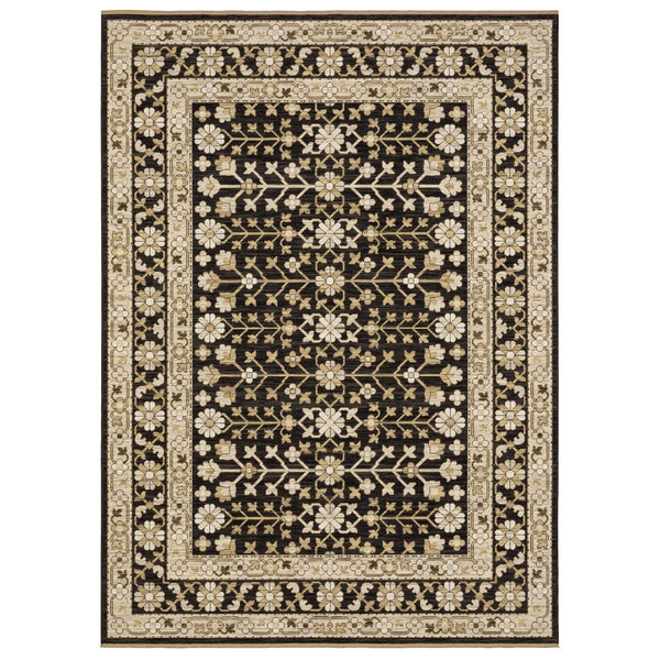 Oriental Weavers Acacia Indoor Area Rug - Luxurious Earth Tones With Cotton Fringe, Perfect For Elegant Spaces Black,Beige Wool Aaca10078305st