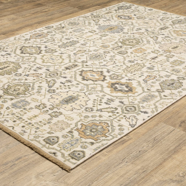 Oriental Weavers Acacia Indoor Area Rug - Luxurious Earthy Tones With Cotton Fringe, Handcrafted Elegance For Your Home Beige,Gold Wool Aaca11200296st