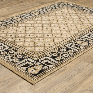 Oriental Weavers Acacia Indoor Area Rug - Classic Earthy Tones With Cotton Fringe, Luxurious Wool Blend For Elegance Tan,Charcoal Wool Aaca12200296st