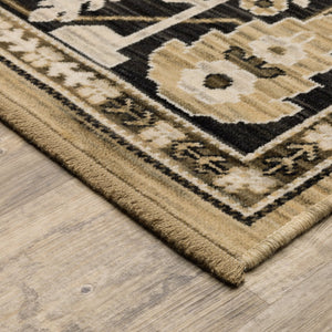 Oriental Weavers Acacia Indoor Area Rug - Classic Earthy Tones With Cotton Fringe, Luxurious Wool Blend For Elegance Tan,Charcoal Wool Aaca12200296st