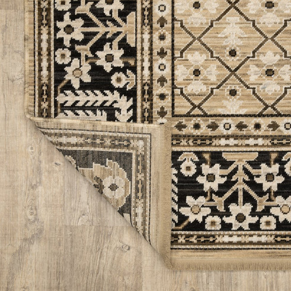 Oriental Weavers Acacia Indoor Area Rug - Classic Earthy Tones With Cotton Fringe, Luxurious Wool Blend For Elegance Tan,Charcoal Wool Aaca12200296st