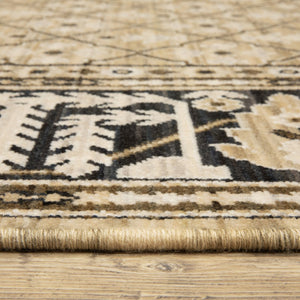 Oriental Weavers Acacia Indoor Area Rug - Classic Earthy Tones With Cotton Fringe, Luxurious Wool Blend For Elegance Tan,Charcoal Wool Aaca12200296st