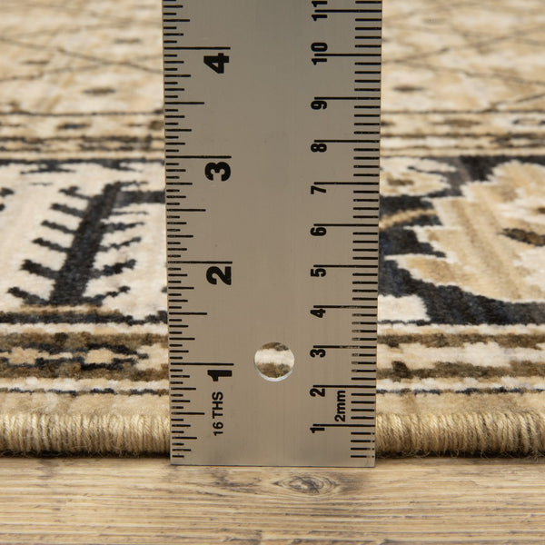 Oriental Weavers Acacia Indoor Area Rug - Classic Earthy Tones With Cotton Fringe, Luxurious Wool Blend For Elegance Tan,Charcoal Wool Aaca12200296st