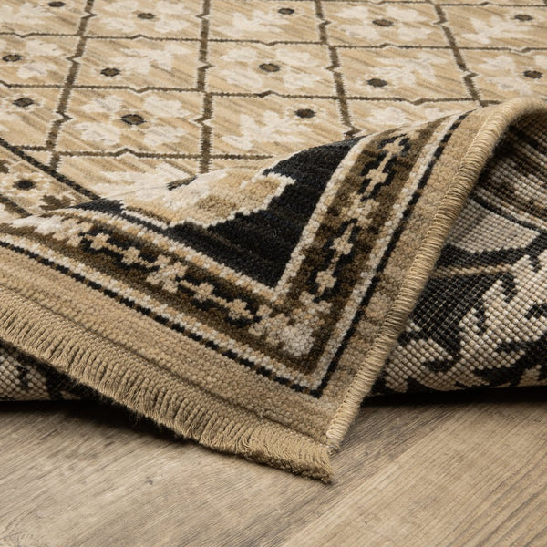 Oriental Weavers Acacia Indoor Area Rug - Classic Earthy Tones With Cotton Fringe, Luxurious Wool Blend For Elegance Tan,Charcoal Wool Aaca12200296st