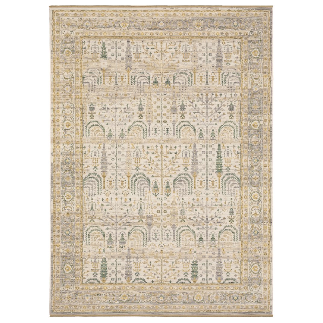 Acacia Beige and Green Indoor Area Rug - Elegant Earthy Tones with Lux