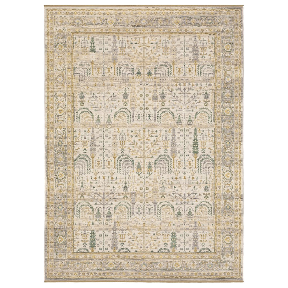 Oriental Weavers Acacia Beige And Green Indoor Area Rug - Elegant Earthy Tones With Luxurious Cotton Fringe Accent Beige,Green Wool Aaca14240340st