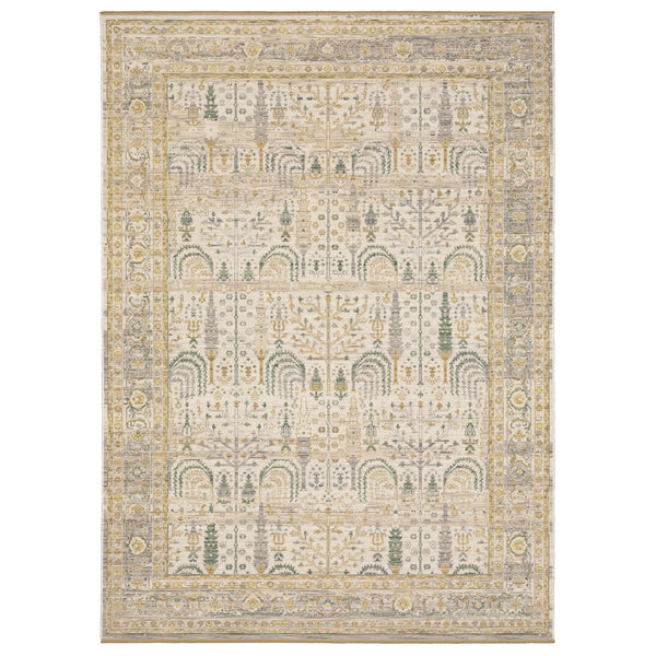 Oriental Weavers Acacia Beige And Green Indoor Area Rug - Elegant Earthy Tones With Luxurious Cotton Fringe Accent Beige,Green Wool Aaca14240340st