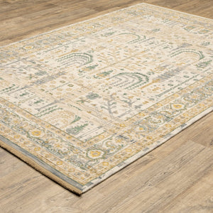Oriental Weavers Acacia Beige And Green Indoor Area Rug - Elegant Earthy Tones With Luxurious Cotton Fringe Accent Beige,Green Wool Aaca14060092st