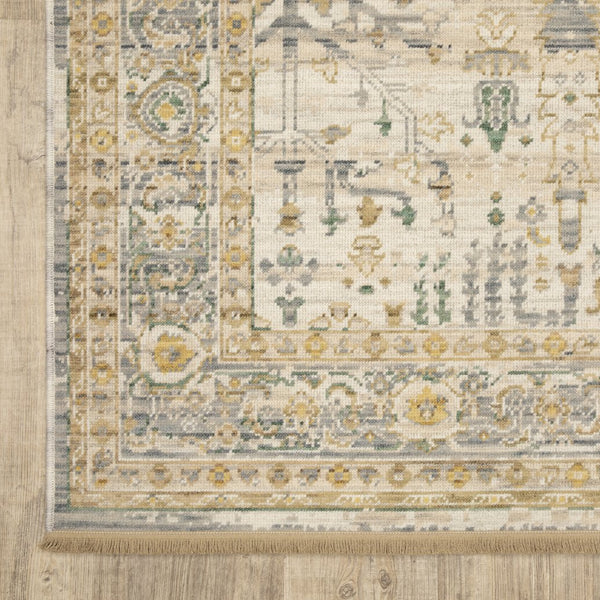 Oriental Weavers Acacia Beige And Green Indoor Area Rug - Elegant Earthy Tones With Luxurious Cotton Fringe Accent Beige,Green Wool Aaca14060092st