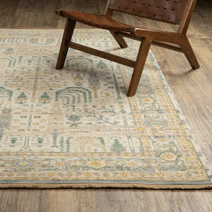 Oriental Weavers Acacia Beige And Green Indoor Area Rug - Elegant Earthy Tones With Luxurious Cotton Fringe Accent Beige,Green Wool Aaca14060092st