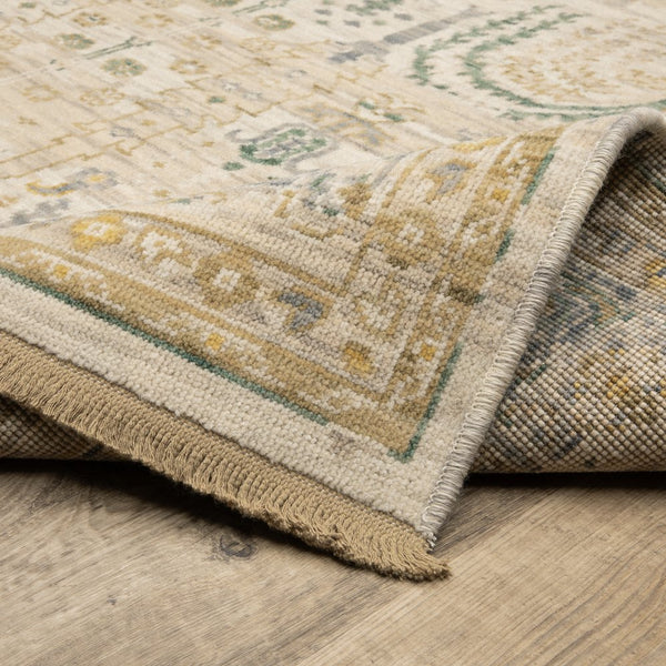 Oriental Weavers Acacia Beige And Green Indoor Area Rug - Elegant Earthy Tones With Luxurious Cotton Fringe Accent Beige,Green Wool Aaca14060092st