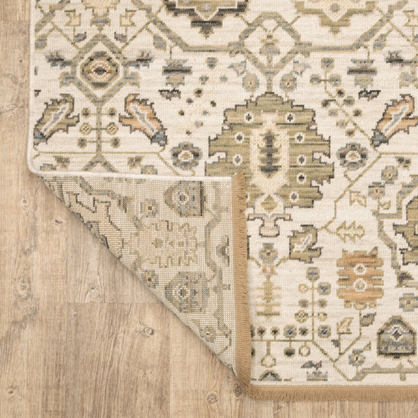 Oriental Weavers Acacia Ivory & Gold Oriental-Inspired Axminster Rug 2'X3' — Low-Profile Wool/Nylon Blend, Durable Elegance AACA16060092ST