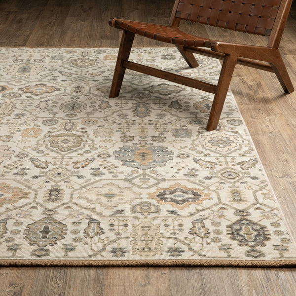 Oriental Weavers Acacia Ivory & Gold Oriental-Inspired Axminster Rug 2'X3' — Low-Profile Wool/Nylon Blend, Durable Elegance AACA16060092ST