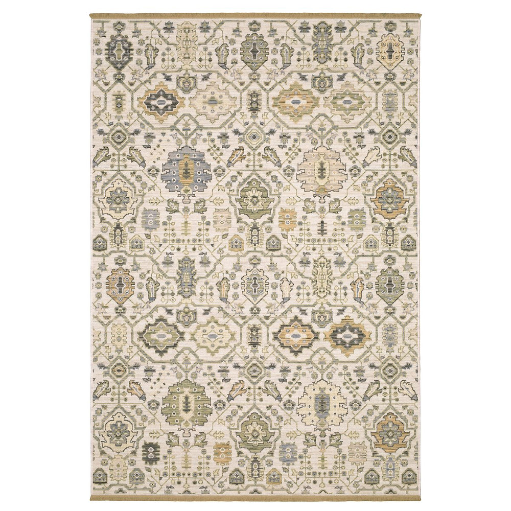 Oriental Weavers Acacia Ivory & Gold Oriental-Inspired Axminster Rug 2'X3' — Low-Profile Wool/Nylon Blend, Durable Elegance AACA16060092ST