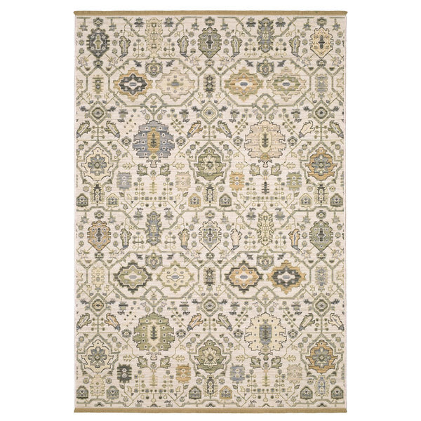 Oriental Weavers Acacia Ivory & Gold Oriental-Inspired Axminster Rug 2'X3' — Low-Profile Wool/Nylon Blend, Durable Elegance AACA16060092ST