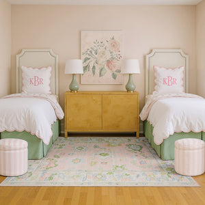 Oriental Weavers Addison Pink And Green Indoor Area Rug – Machine Washable, Elegant Oushak Design For High-traffic Spaces Pink,Green Polyester Aadd04228300st