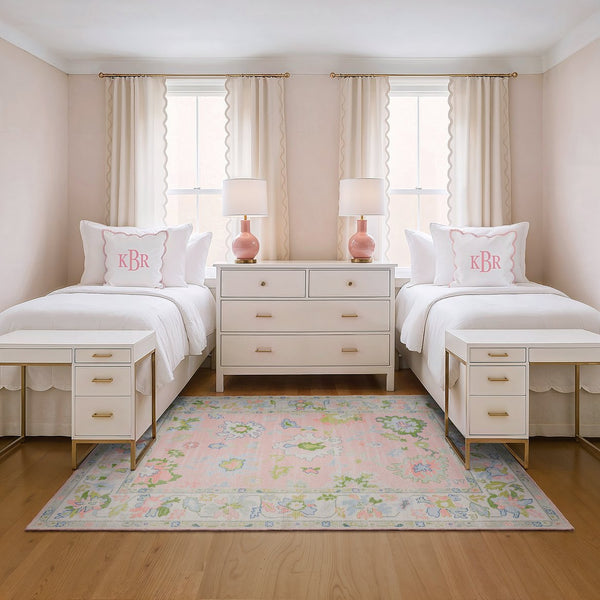 Oriental Weavers Addison Pink And Green Indoor Area Rug – Machine Washable, Elegant Oushak Design For High-traffic Spaces Pink,Green Polyester Aadd04228300st