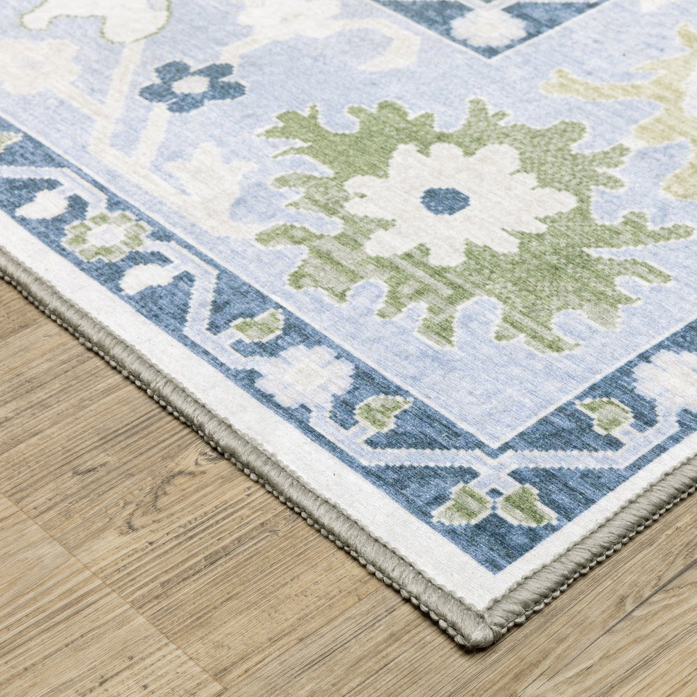 Oriental Weavers Addison Elegant White/Blue Indoor Area Rug – Stylish, Machine Washable Design For Family Spaces White,Blue Polyester Aadd05300365st