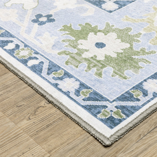 Oriental Weavers Addison Elegant White/Blue Indoor Area Rug – Stylish, Machine Washable Design For Family Spaces White,Blue Polyester Aadd05300365st